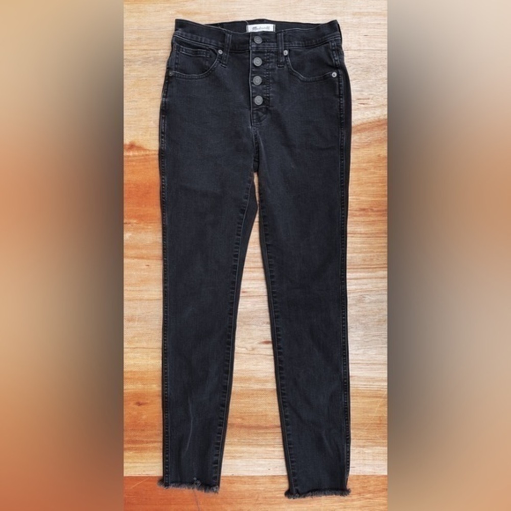 Madewell 10" High-Rise Skinny‎ Jeans in Berkeley Black: Button fly  / Siz…
